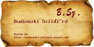 Budinszki Szilárd névjegykártya